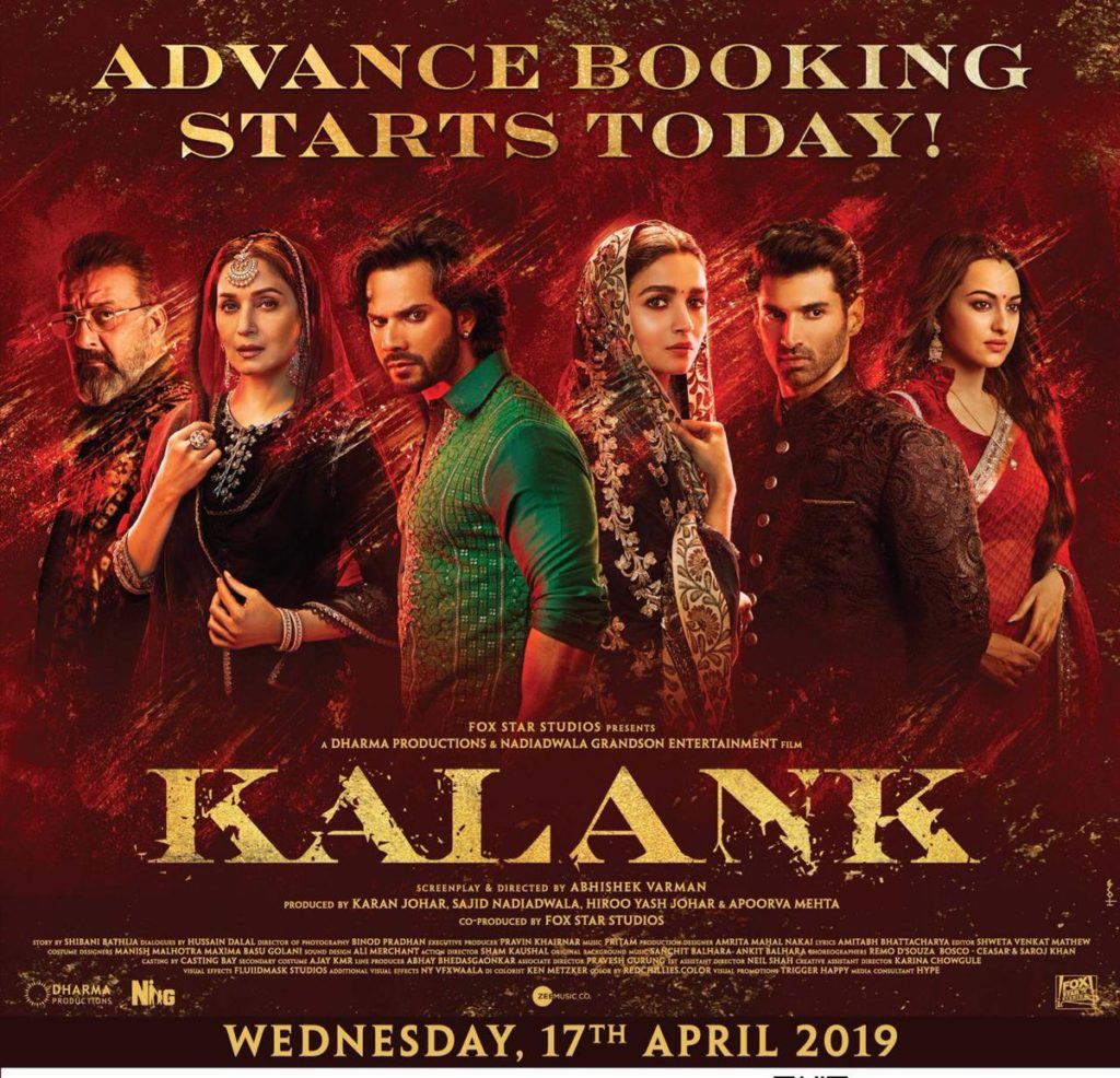 Kalank Online Advance Booking is Open, Multi starrer to Release on 17 April 2019