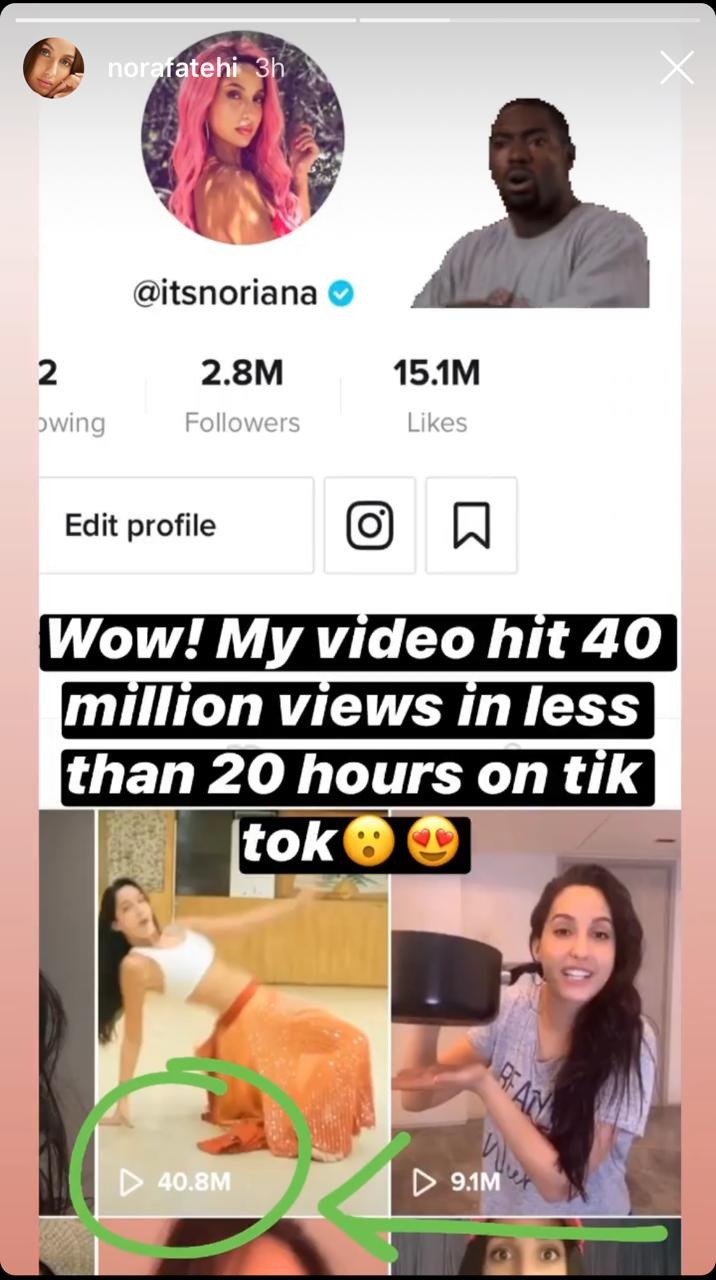 Nora Fatehi's Saki Saki hook step hits 40 million views in less than 24 hours on TikTok!