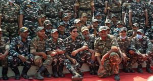 On screen Major Sandeep Unnikrishnan- Adivi Sesh celebrates Republic Day with CRPF Jawans