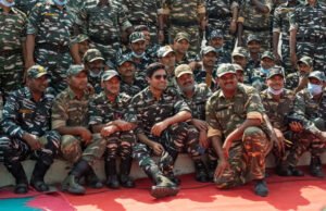On screen Major Sandeep Unnikrishnan- Adivi Sesh celebrates Republic Day with CRPF Jawans