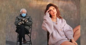 Bollywood Actress Pranutan Bahl joins the wagon, posts a 'Bernie Sanders' Meme