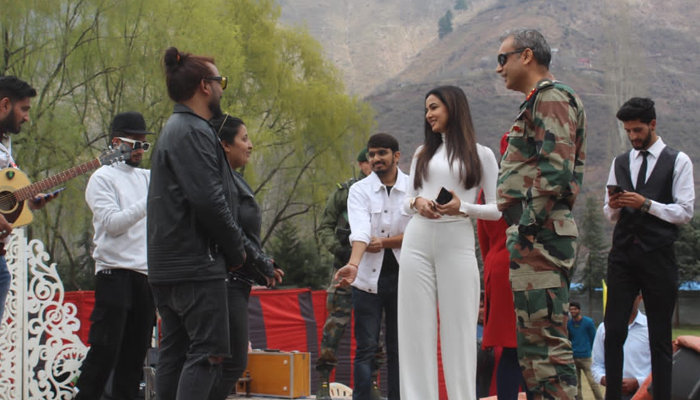 Sonal Chauhan attends Umeed Ki Seher Festival in URI, Organised by the Indian Army to encourage local talent