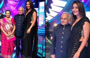 Pop Sensation Dhvani Bhanushali meets her idol the veteran composer Anandji on the sets of Indian Idol 12!