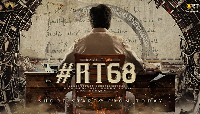 RT68: Pre Look of Ravi Teja's next with director Sarath Mandava Unveiled; Shoot begins today