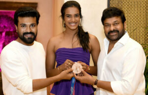 Chiranjeevi and Ram Charan hosted a star studded felicitation event for Olympic medalist PV Sindhu at their residence