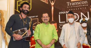 Bobby Deol felicitated with the Award for 'Best Actor OTT Star' for Aashram at the 27th Lions Gold Awards 2021