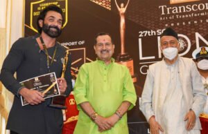 Bobby Deol felicitated with the Award for 'Best Actor OTT Star' for Aashram at the 27th Lions Gold Awards 2021