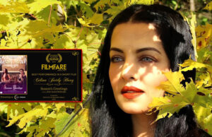 Celina Jaitly wins her first Filmfare 'Best Performer' for Season's Greetings at the Filmfare Middle East Awards