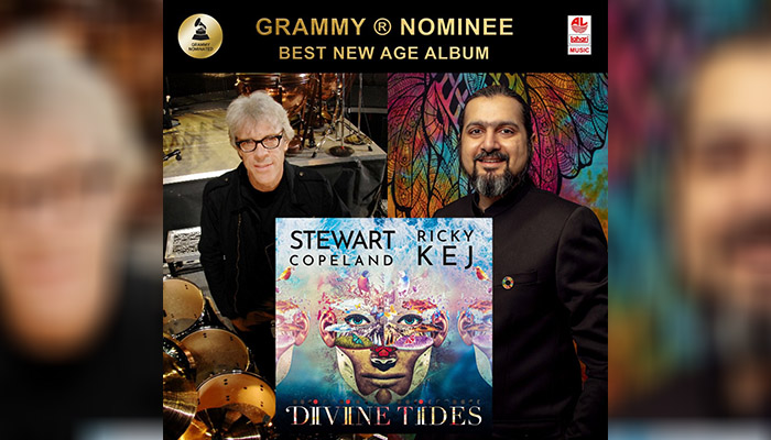 Stewart Copeland, Ricky Kej and Lahari Music secure a Grammy nomination for their album, Divine Tides!