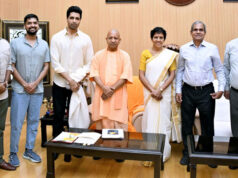 Major actor Adivi Sesh meets UP CM Yogi Adityanath with Sandeep Unnikrishnan's parents!
