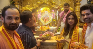 Dono: Rajveer Deol and Paloma with director Avnish Barjatya seek blessings at Siddhivinayak Temple
