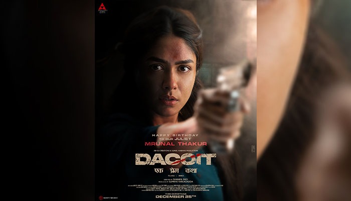 Team Dacoit Unveils Mrunal Thakur's Intense Poster ahead of her Birthday, Surprises Fans