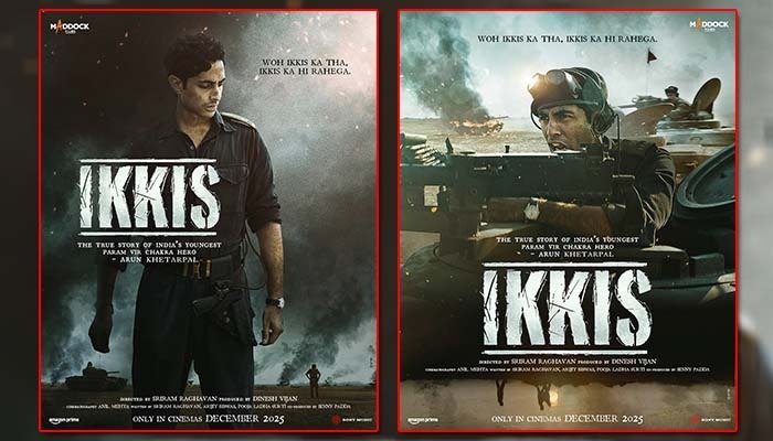 Maddock Films Teases 'Ikkis' with Powerful Posters, Featuring Agastya Nanda in the Role of India's Youngest Param Vir Chakra Awardee
