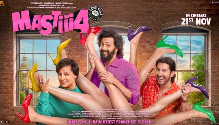 Riteish, Vivek, and Aftab Are Back for the Ultimate Comedy Showdown in Mastiii 4 – New Poster Drops, Trailer Coming Soon!