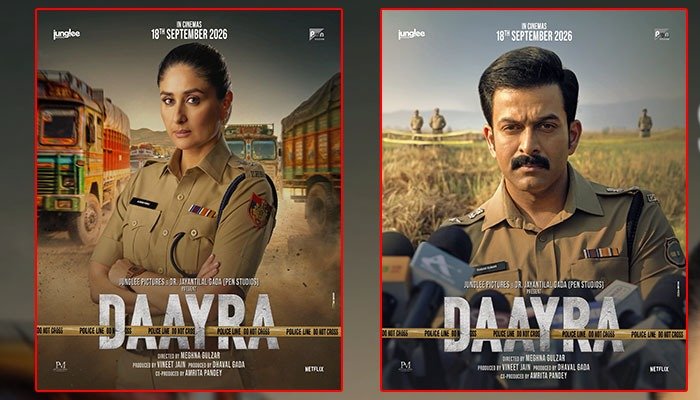 Kareena Kapoor Khan Turns DCP Ajooni Kohli, Prithviraj Sukumaran Plays DCP Raman Kumar in 'Daayra'; New Poster Unveiled